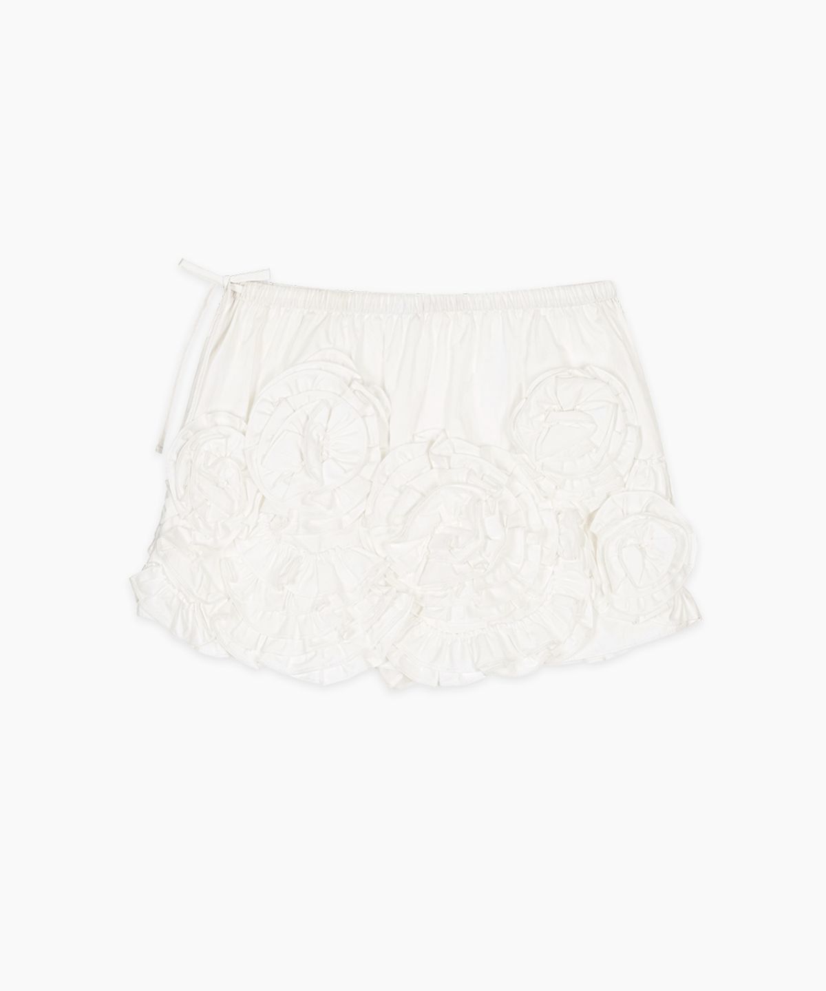 시눈(SINOON) Rose Frill Mini Skirt (White)