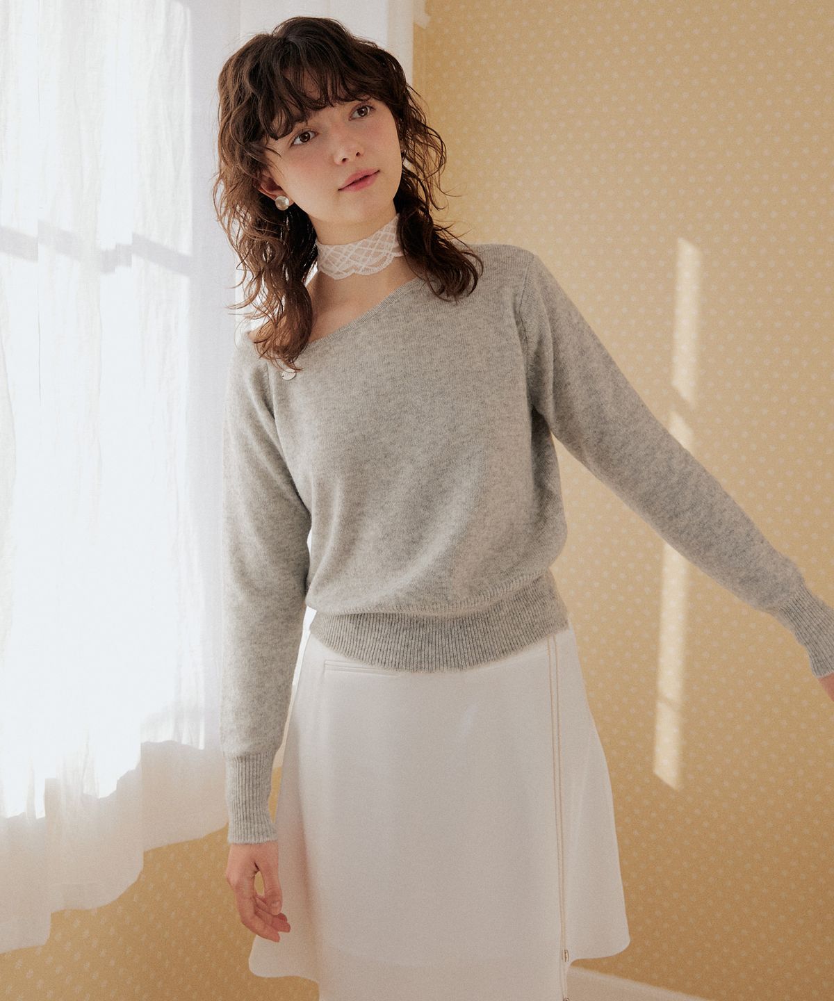 어다울(ADAUL) Soft mix off shoulder knit - 5color