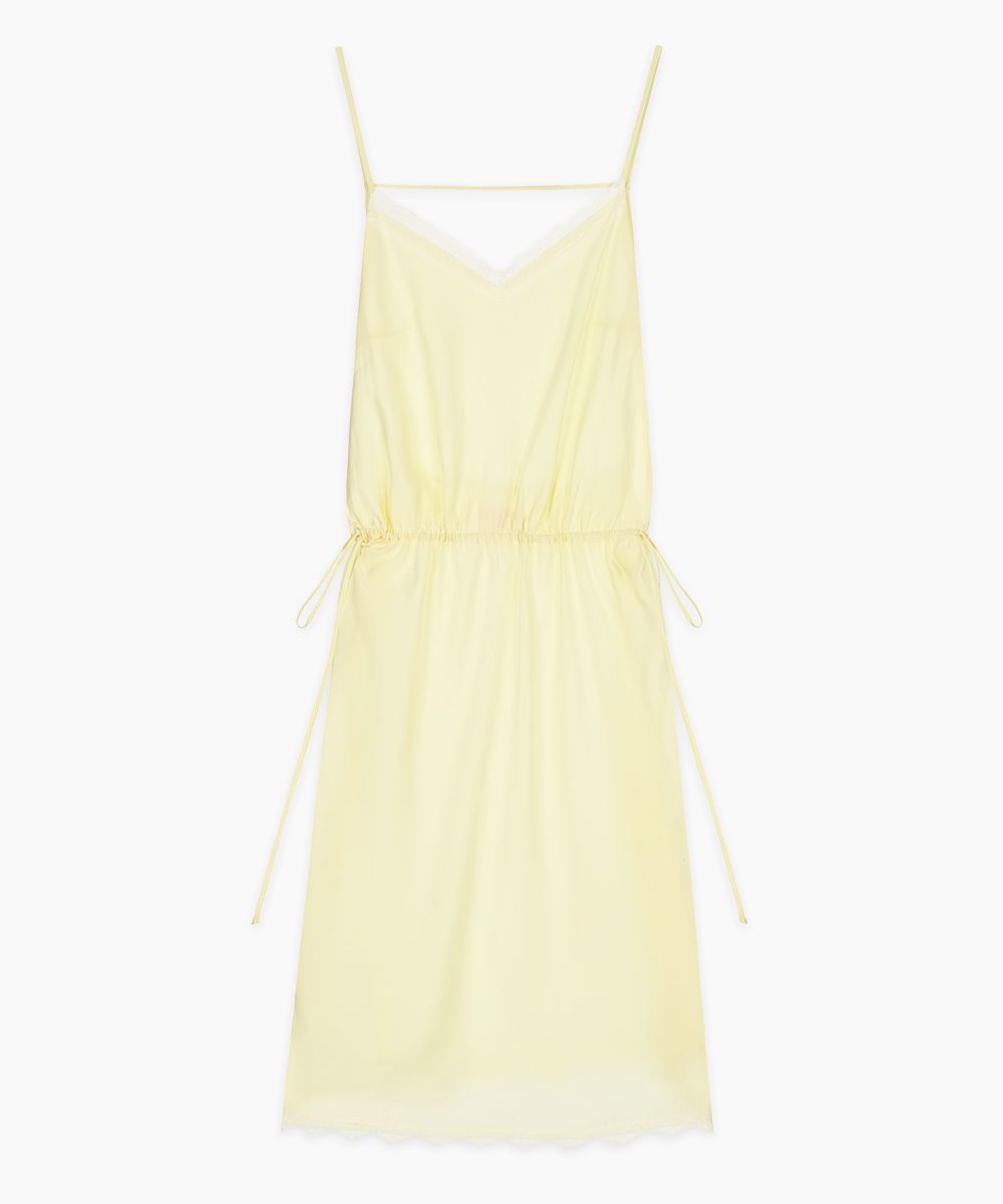 ●SINOON● 25SS V-Neck Layered Lace Silky Dress SINOON