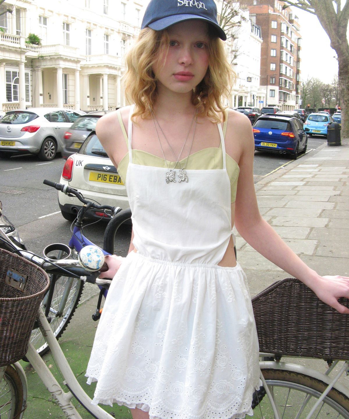 시눈(SINOON) Scallop Lace Layered Dress (Cream)