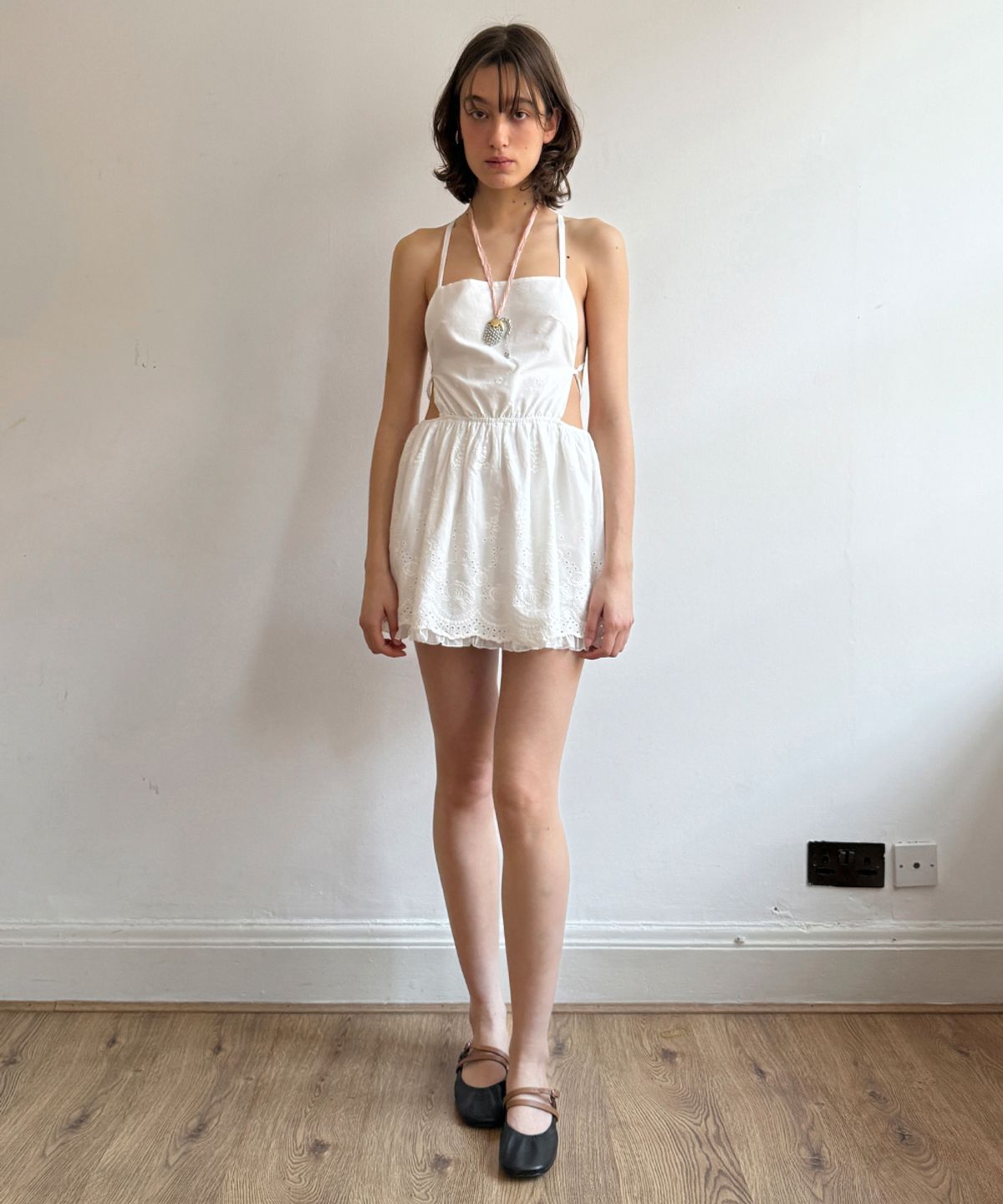 시눈(SINOON) Scallop Lace Layered Dress (Cream)