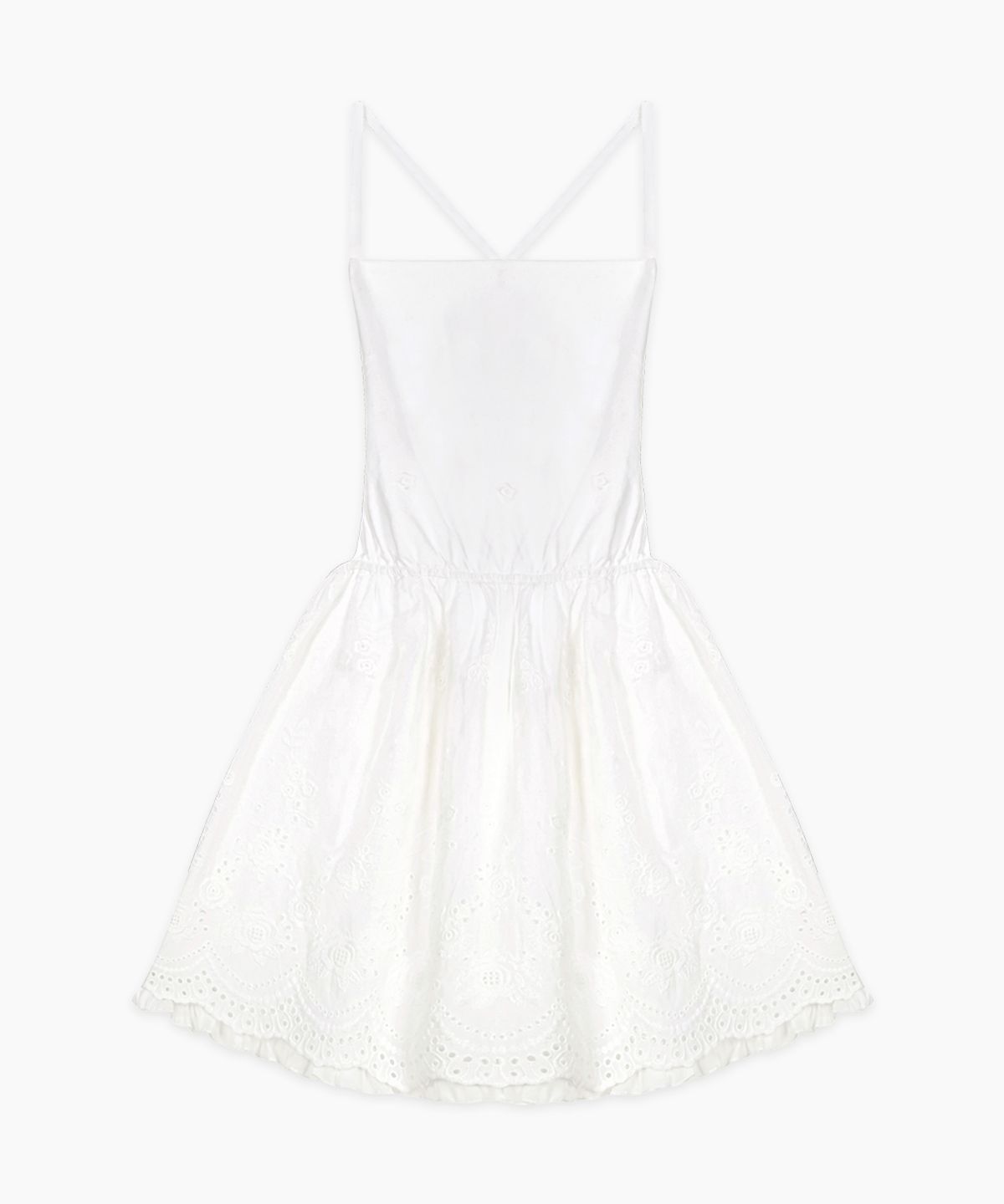 시눈(SINOON) Scallop Lace Layered Dress (Cream)
