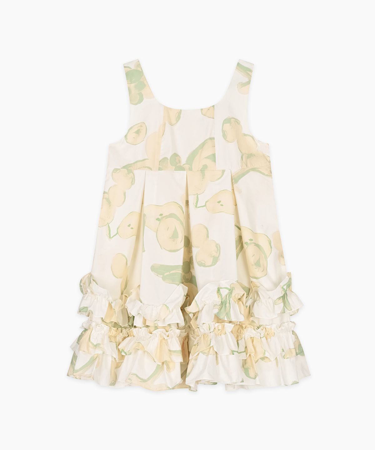 시눈(SINOON) Frill Sleeveless Dress (Green Mix)