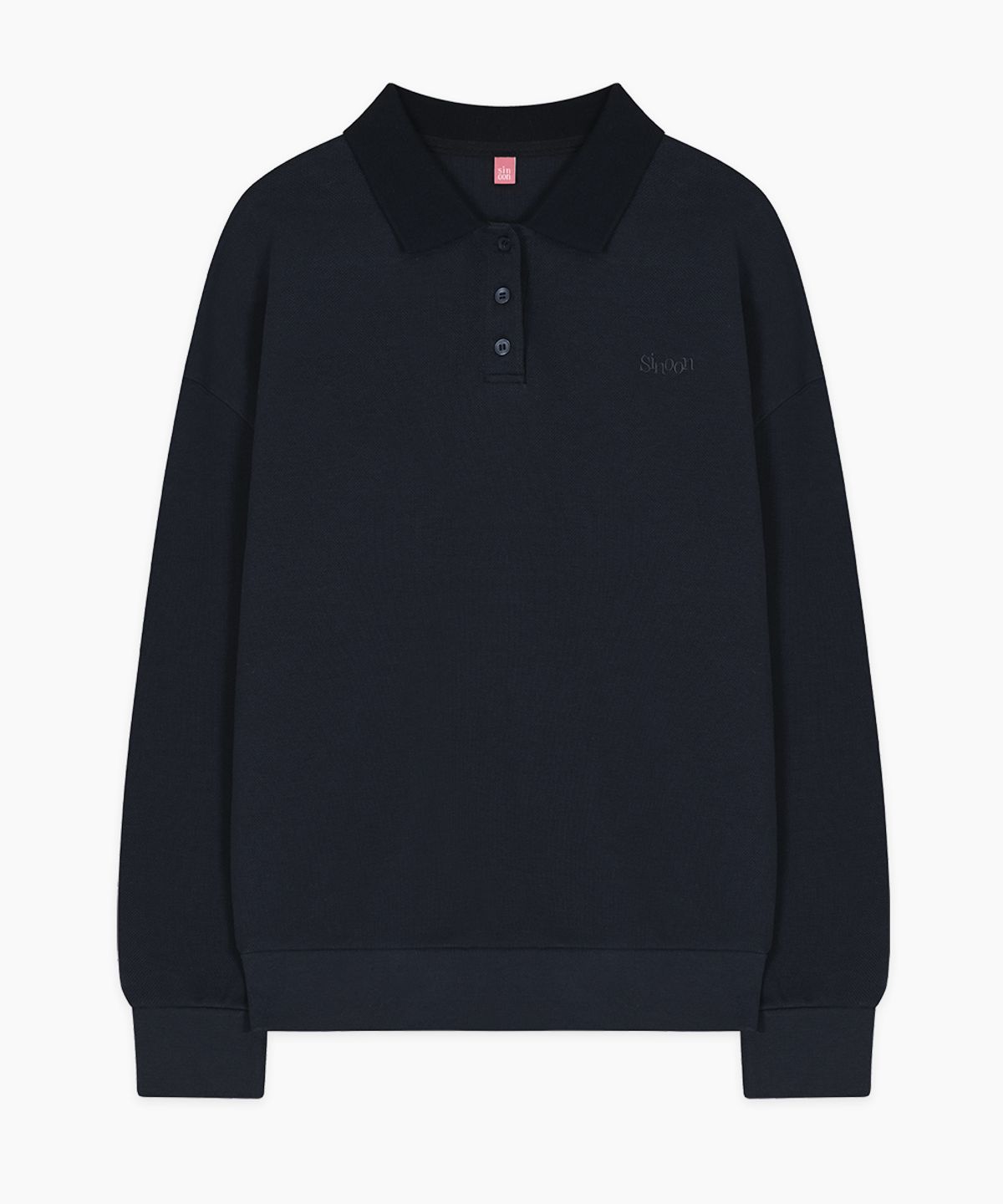 시눈(SINOON) Logo Collar Sweatshirt (Navy)