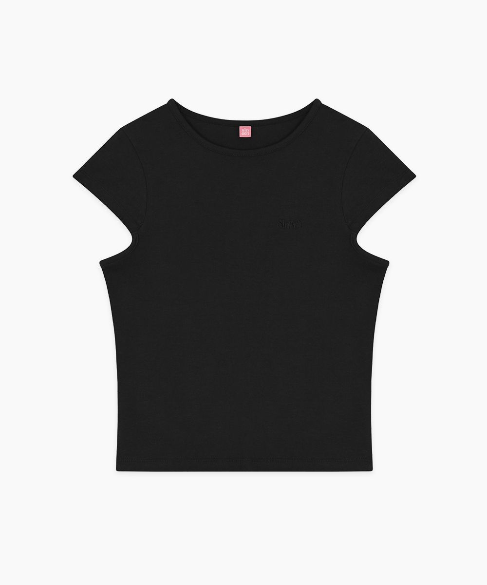 【Sinoon】 Logo Cap Sleeve T-shirt 4色 MUSINSA公式 | SINOON Logo Cap Sleeve T-shirt (Black)