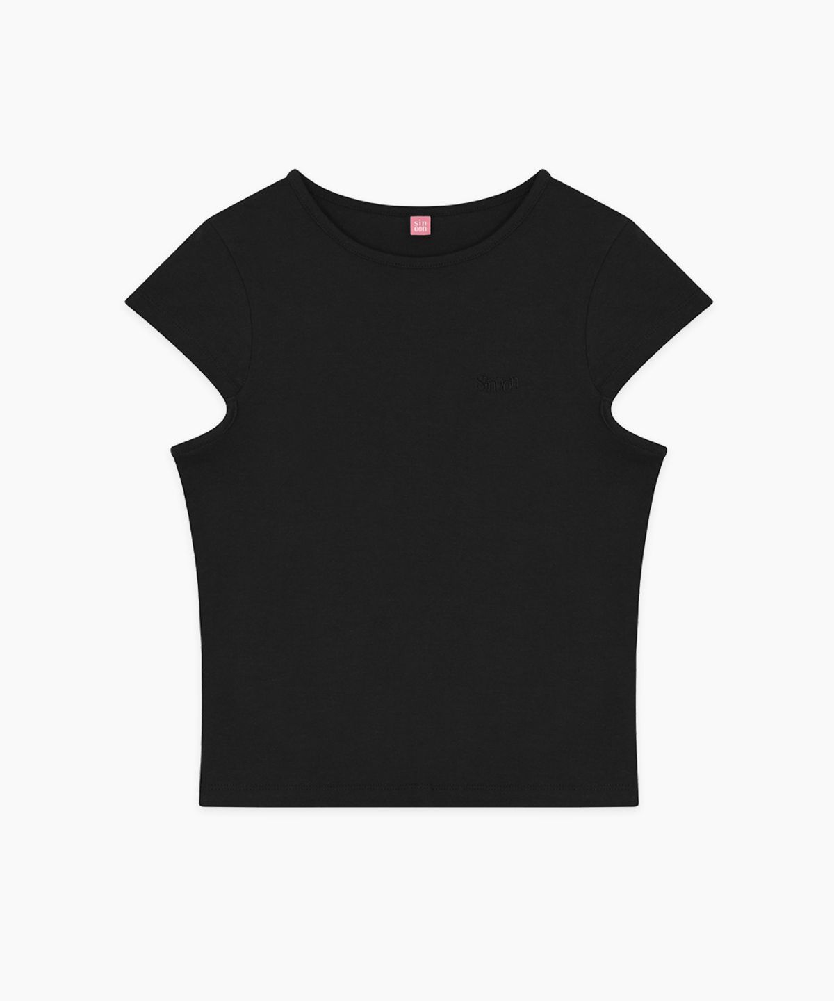 시눈(SINOON) Logo Cap Sleeve T-shirt (Black)