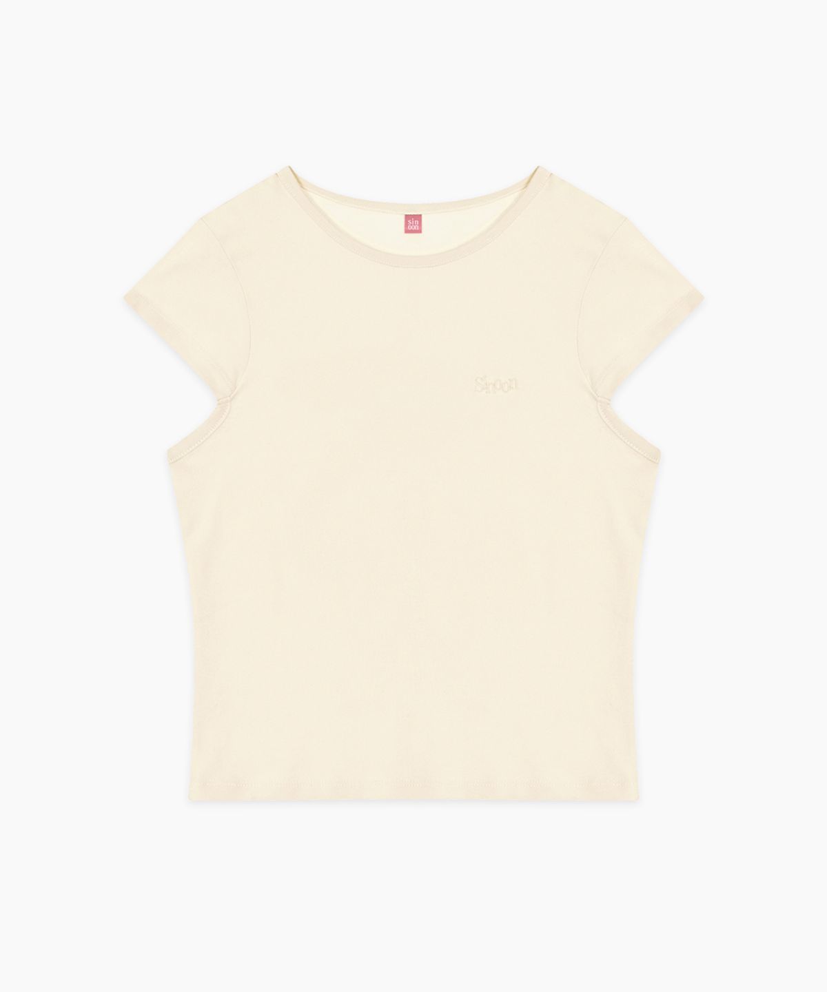 시눈(SINOON) Logo Cap Sleeve T-shirt (Light Beige)