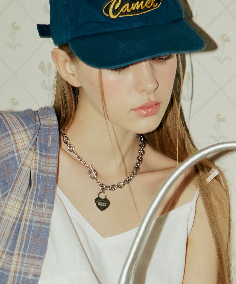 MUSINSA | VVV [SET] Signature Logo Heart Chain Toggle