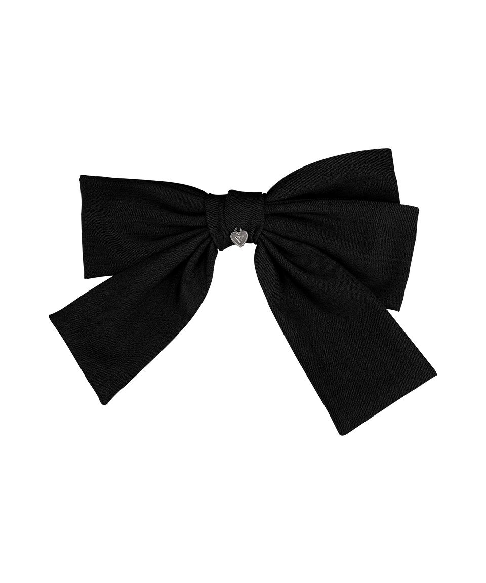 MUSINSA | VVV Unbalanced Big Ribbon Hairpin _ Black
