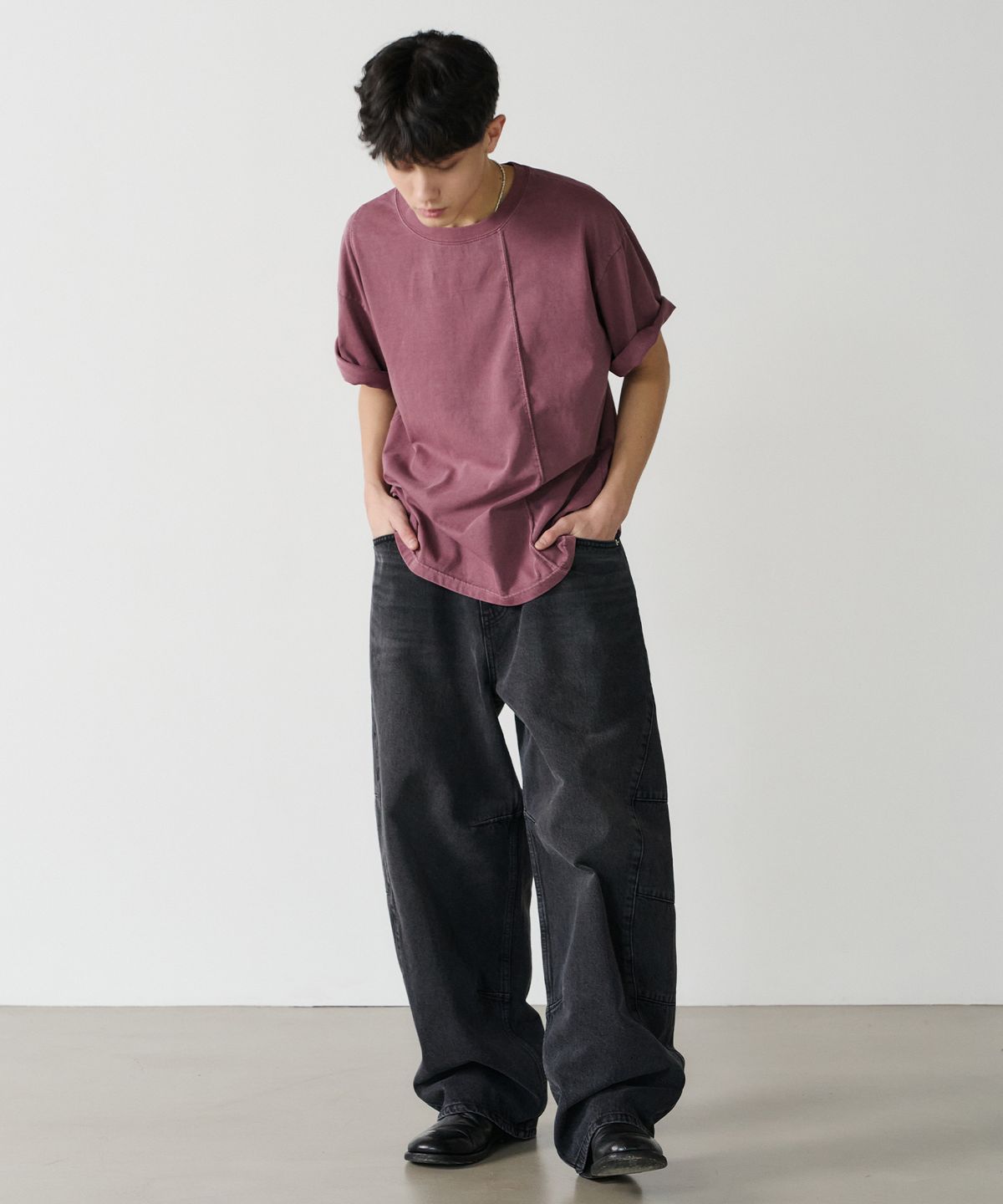 노운(NOUN) sharp corn denim pants (black)