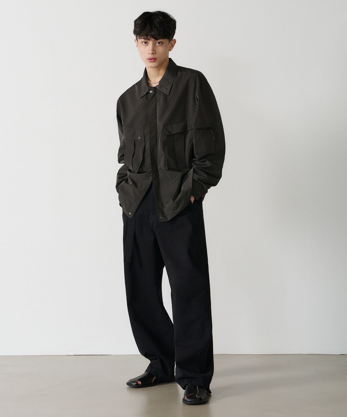 노운(NOUN) nylon shirts jacket (charcoal)