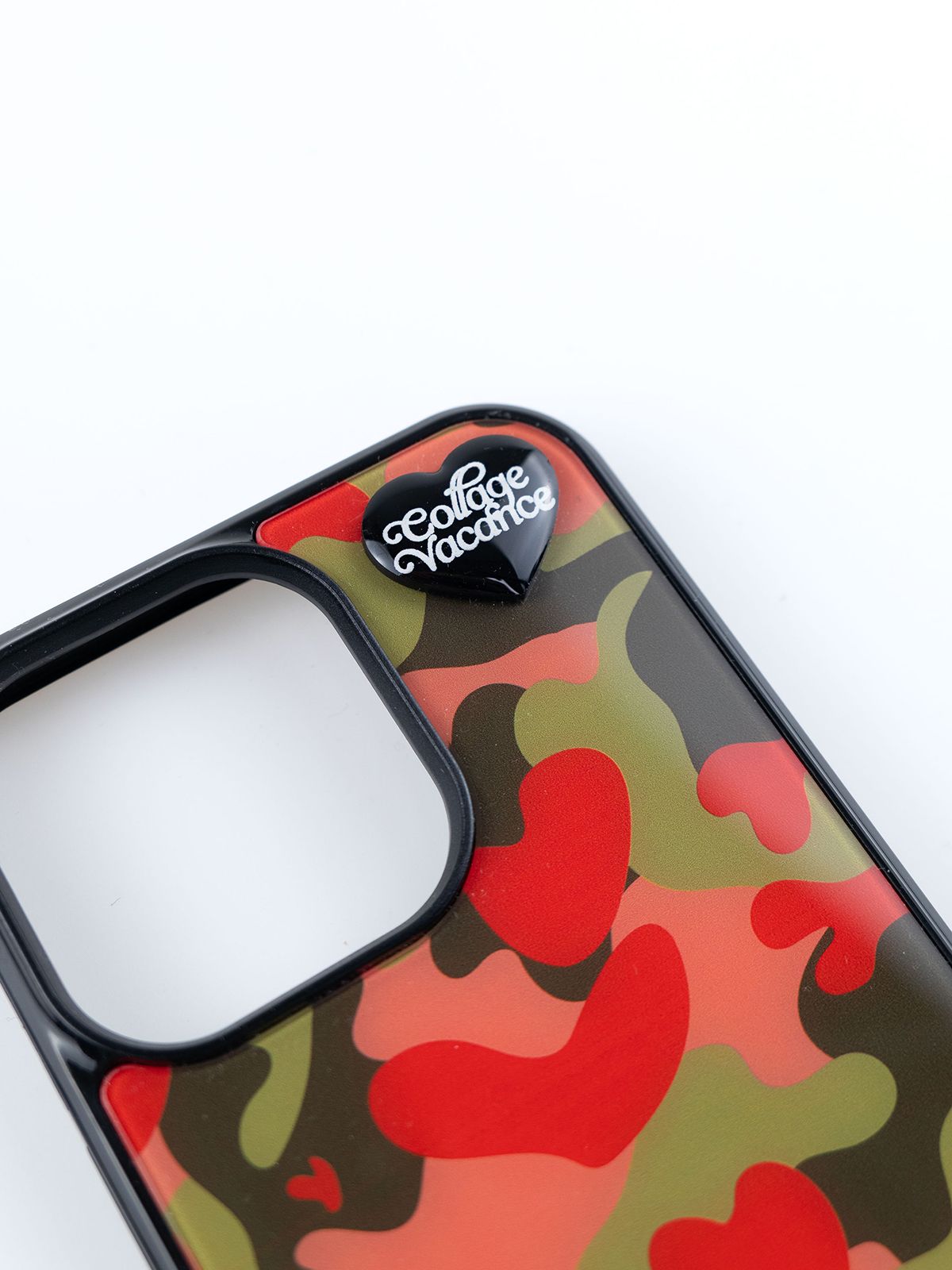꼴라주바캉스(COLLAGEVACANCE) Camo Love Pendant Glass Bumper Case - Orange (폰케이스)
