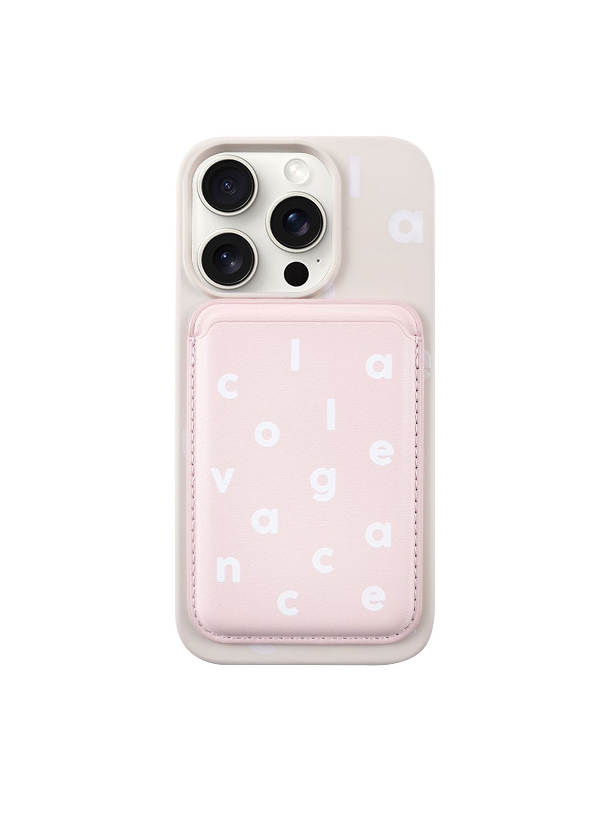 꼴라주바캉스(COLLAGEVACANCE) Logo Alphabet MagSafe Card Wallet (맥세이프 카드지갑) -Baby Pink