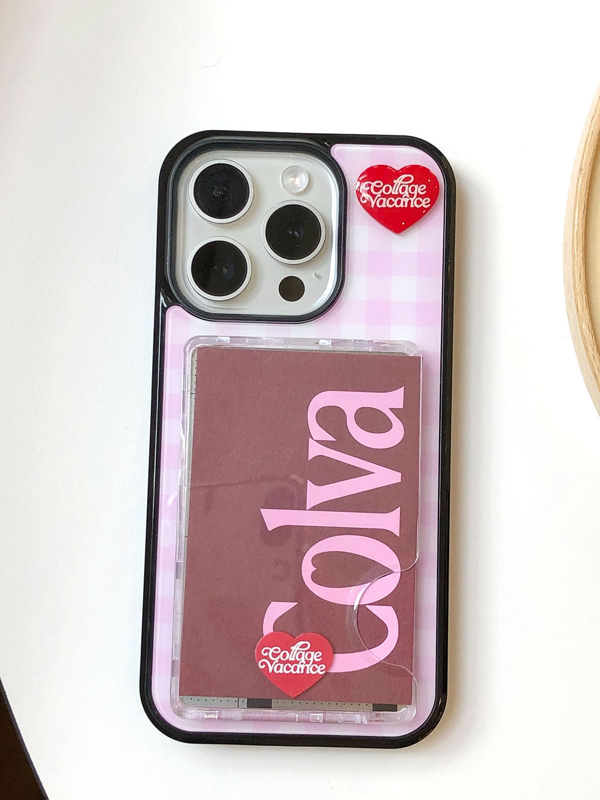 꼴라주바캉스(COLLAGEVACANCE) Lettering Heart Logo Pattern MagSafe Card Wallet (맥세이프 카드지갑)