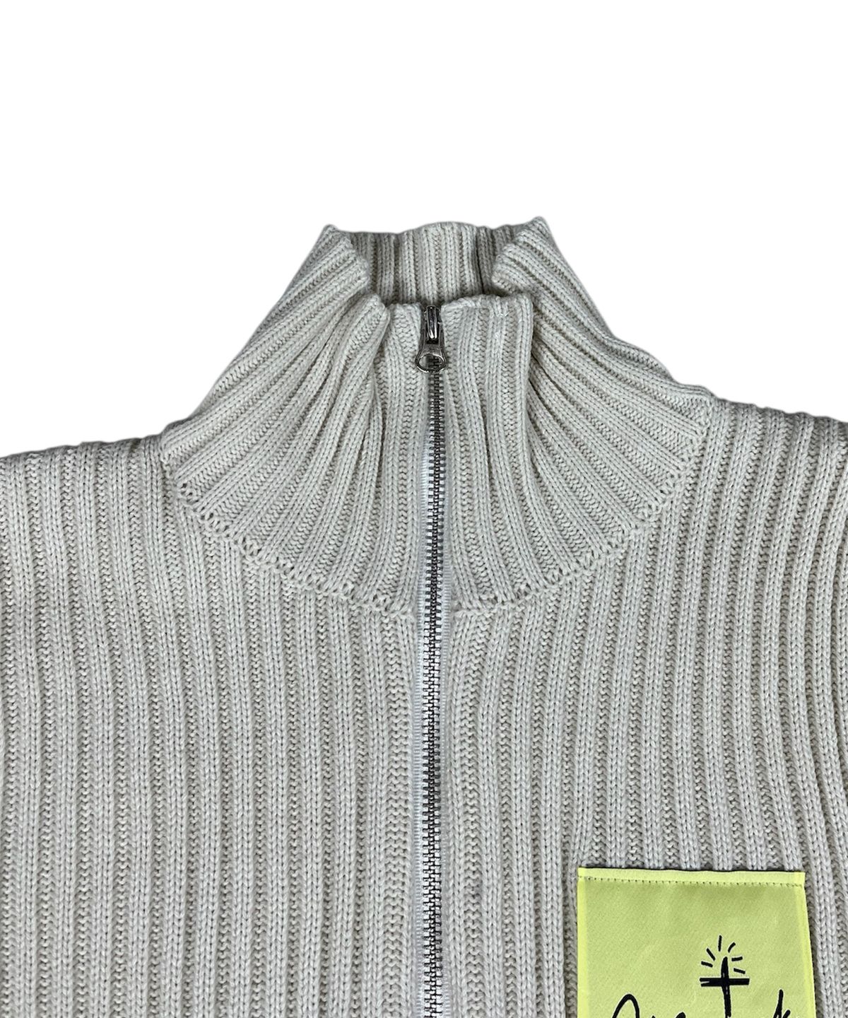 스케이터락(SK8ER ROCK) Post-It Knit Zip-Up Jacket ((cream))