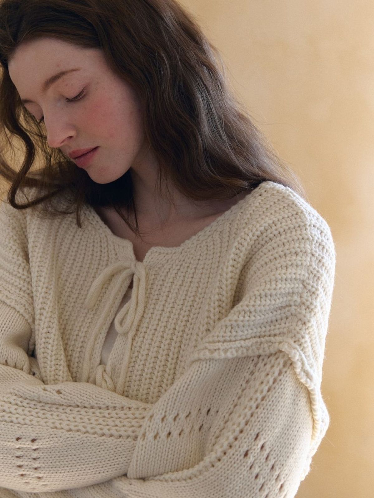 패브릭서울(FABRICSEOUL) ribbon hachi sweater cardigan_ivory