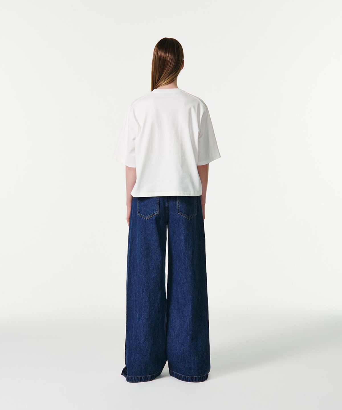 커렌트(CURRENT) AIME CROP HALF SLEEVES T-SHIRT [WHITE]