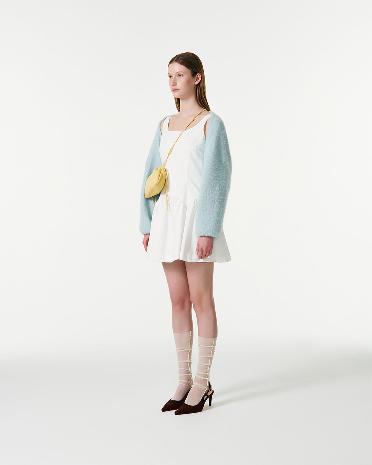 커렌트(CURRENT) CARRIE HAIRY KNIT BOLERO CARDIGAN [LIGHT BLUE]