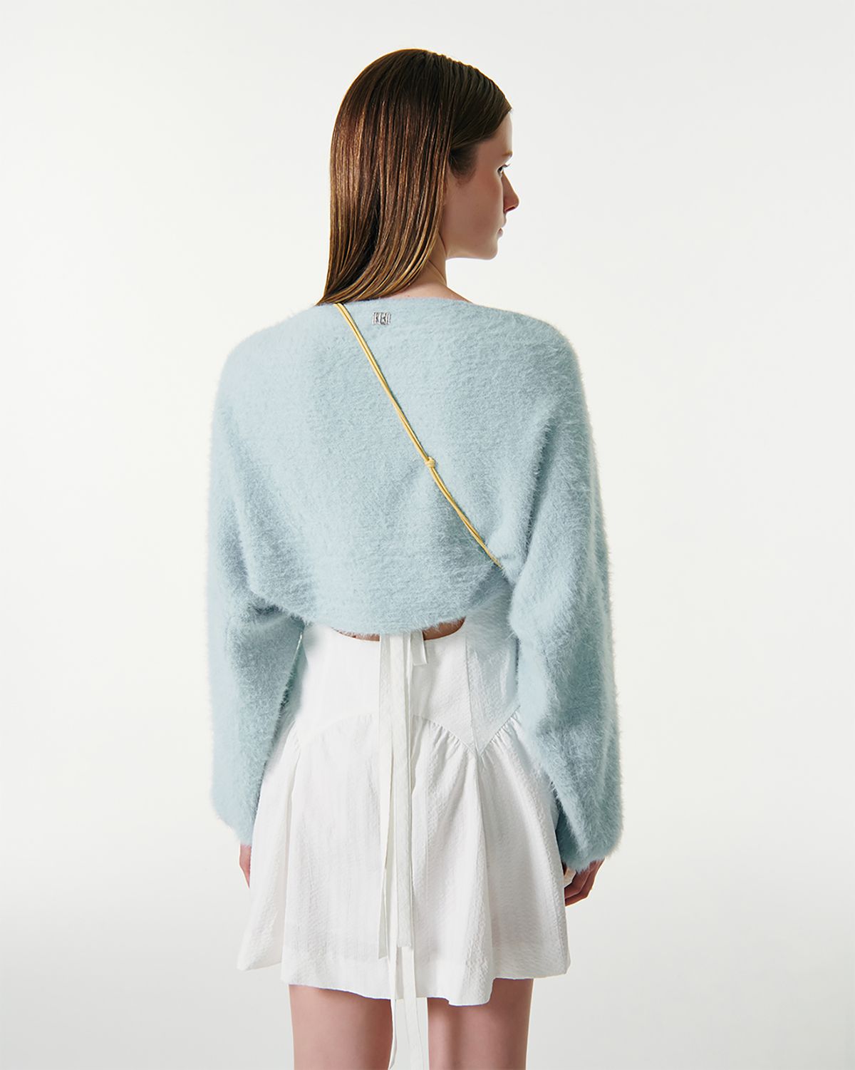 커렌트(CURRENT) CARRIE HAIRY KNIT BOLERO CARDIGAN [LIGHT BLUE]