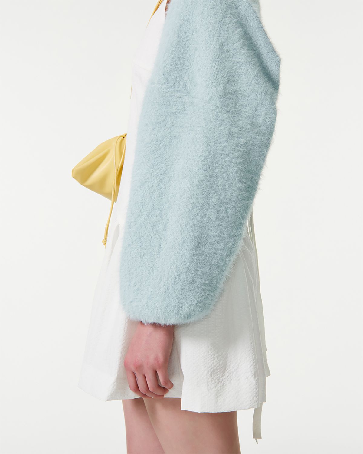 커렌트(CURRENT) CARRIE HAIRY KNIT BOLERO CARDIGAN [LIGHT BLUE]