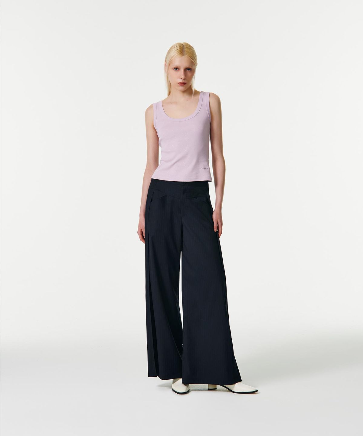 커렌트(CURRENT) GLITTER U-NECK SLEEVELESS TOP [PINK]