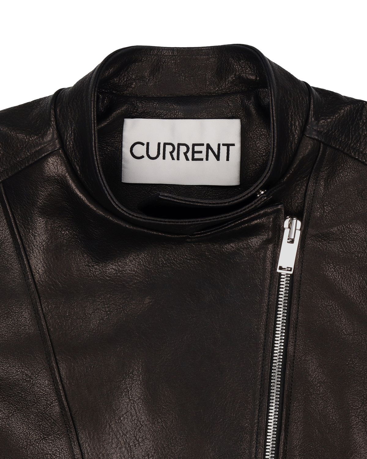 커렌트(CURRENT) LAMB SKIN OVERSIZED BIKER JACKET [BLACK]