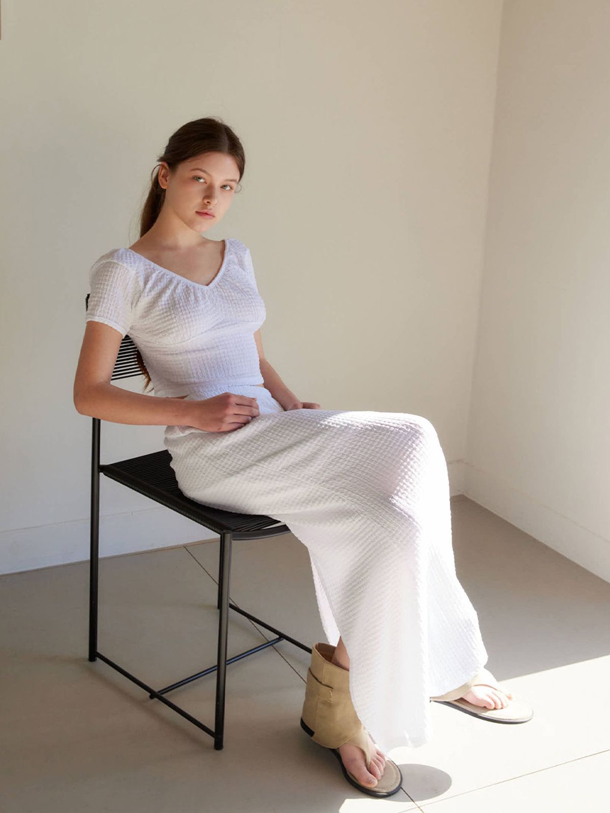 모이페어(MOIFAIRE) ROSE LONG SKIRT / WHITE