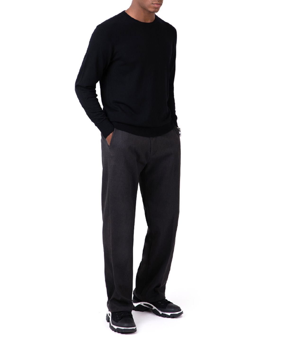 스트라이크(STRIKE) Wool Trousers (DARK GREY)