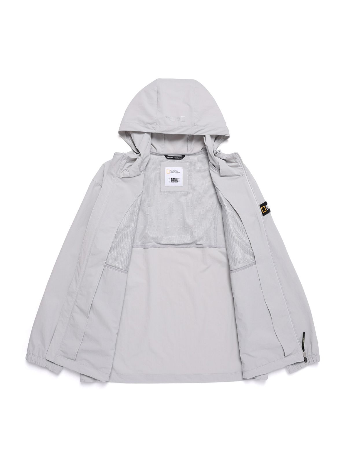 내셔널지오그래픽(NATIONALGEOGRAPHIC) N252UFT840 경량 우븐 후드 풀집업 SILVER GREY