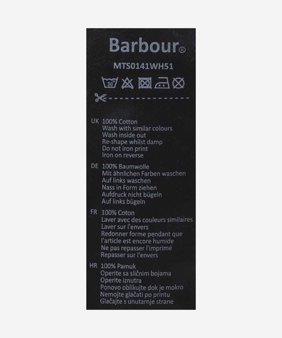 바버(BARBOUR) 인터내셔널 스몰 로고 반소매 티셔츠 - 화이트 / MTS0141WH51