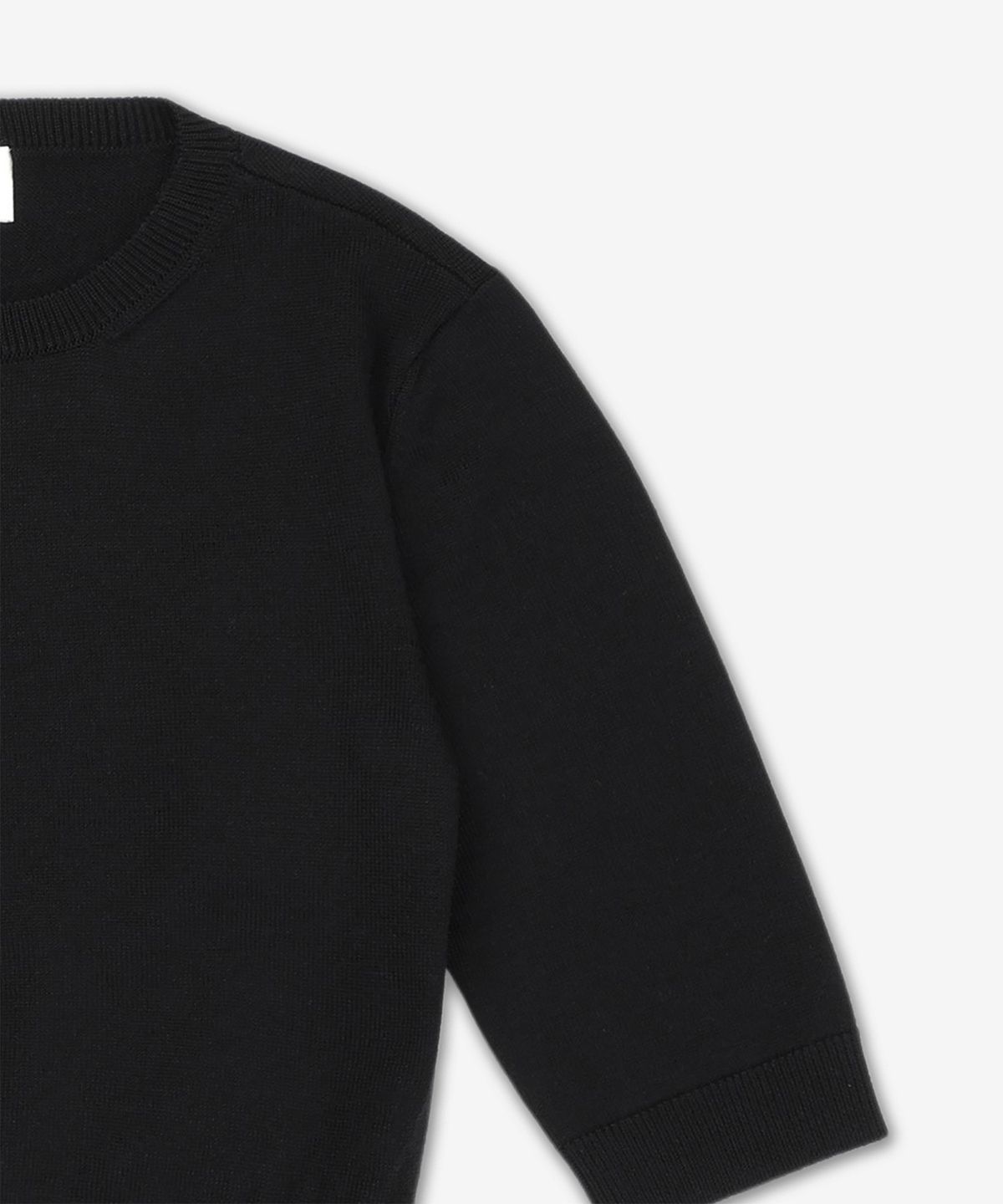생로랑(SAINT LAURENT) 울 크롭 하프 슬리브 니트 - 블랙 / 818023Y76YJ1000