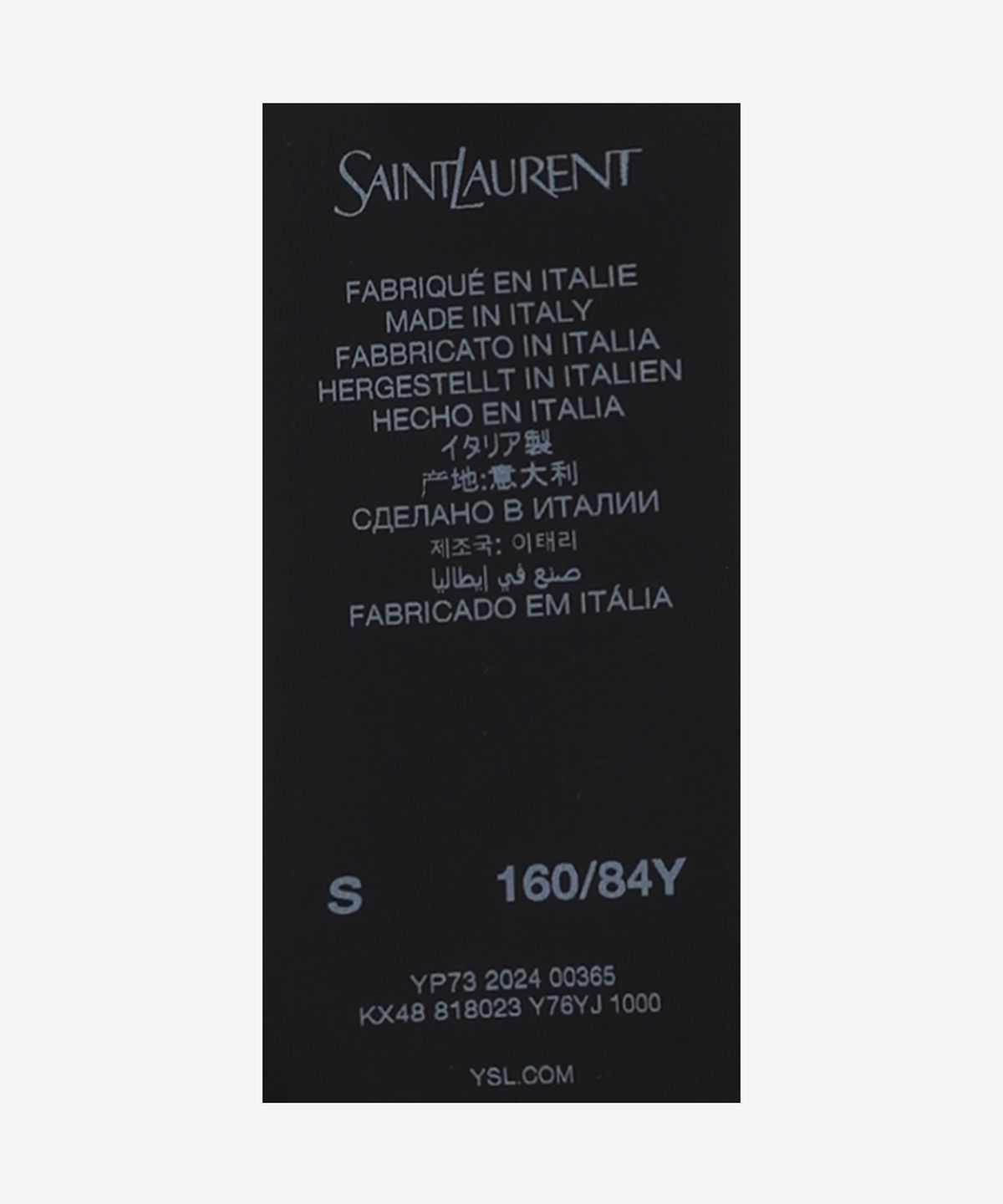 생로랑(SAINT LAURENT) 울 크롭 하프 슬리브 니트 - 블랙 / 818023Y76YJ1000