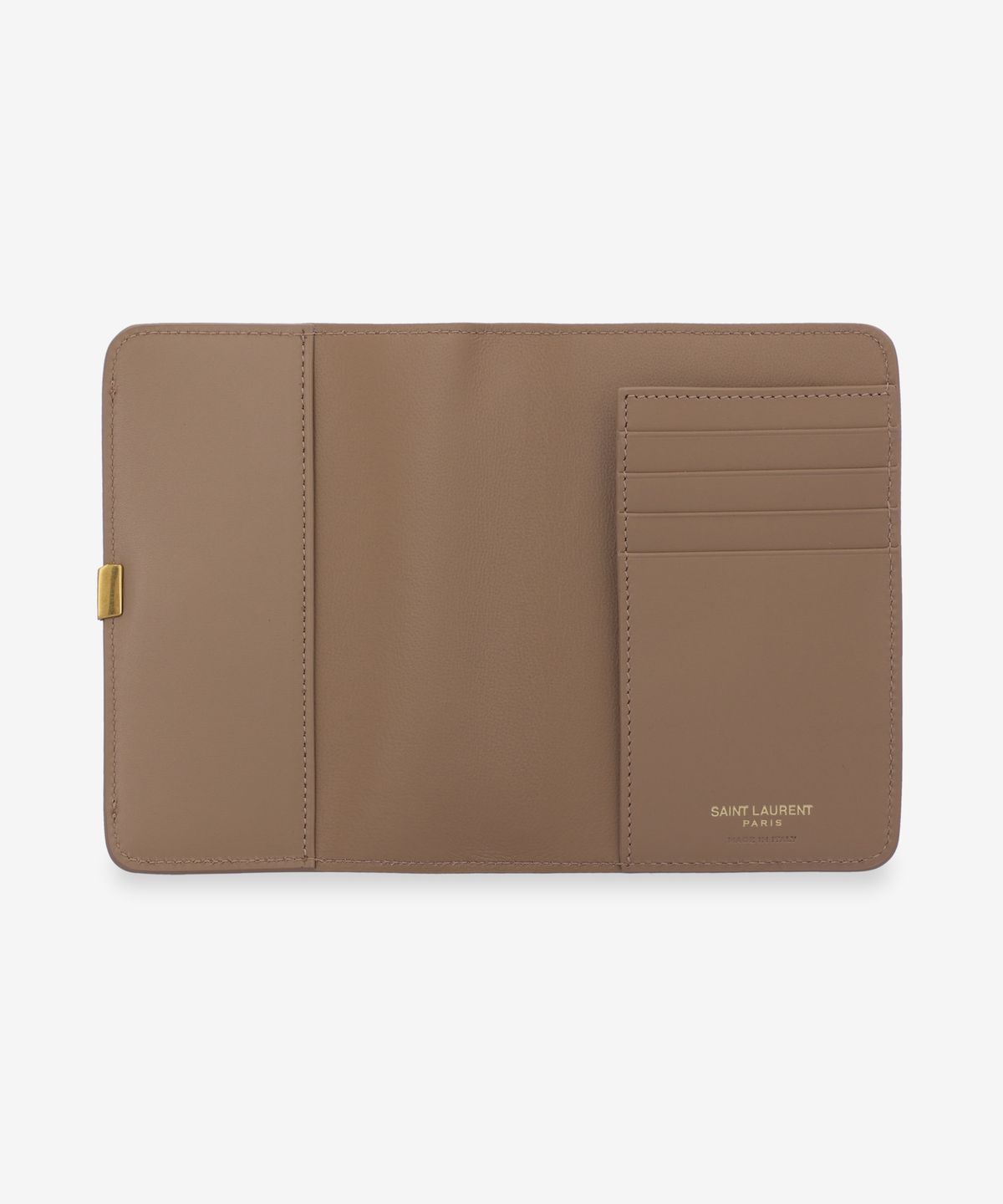 생로랑(SAINT LAURENT) 모노그램 볼테르 여권 지갑 - 토프:골드 / 8218850SX0W2646