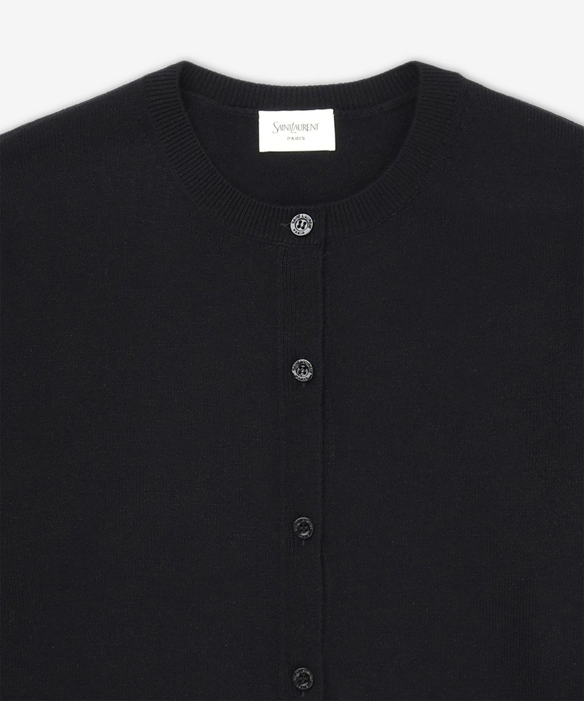 생로랑(SAINT LAURENT) 울 카상드르 자수 로고 가디건 - 블랙 / 823581Y77AZ1000