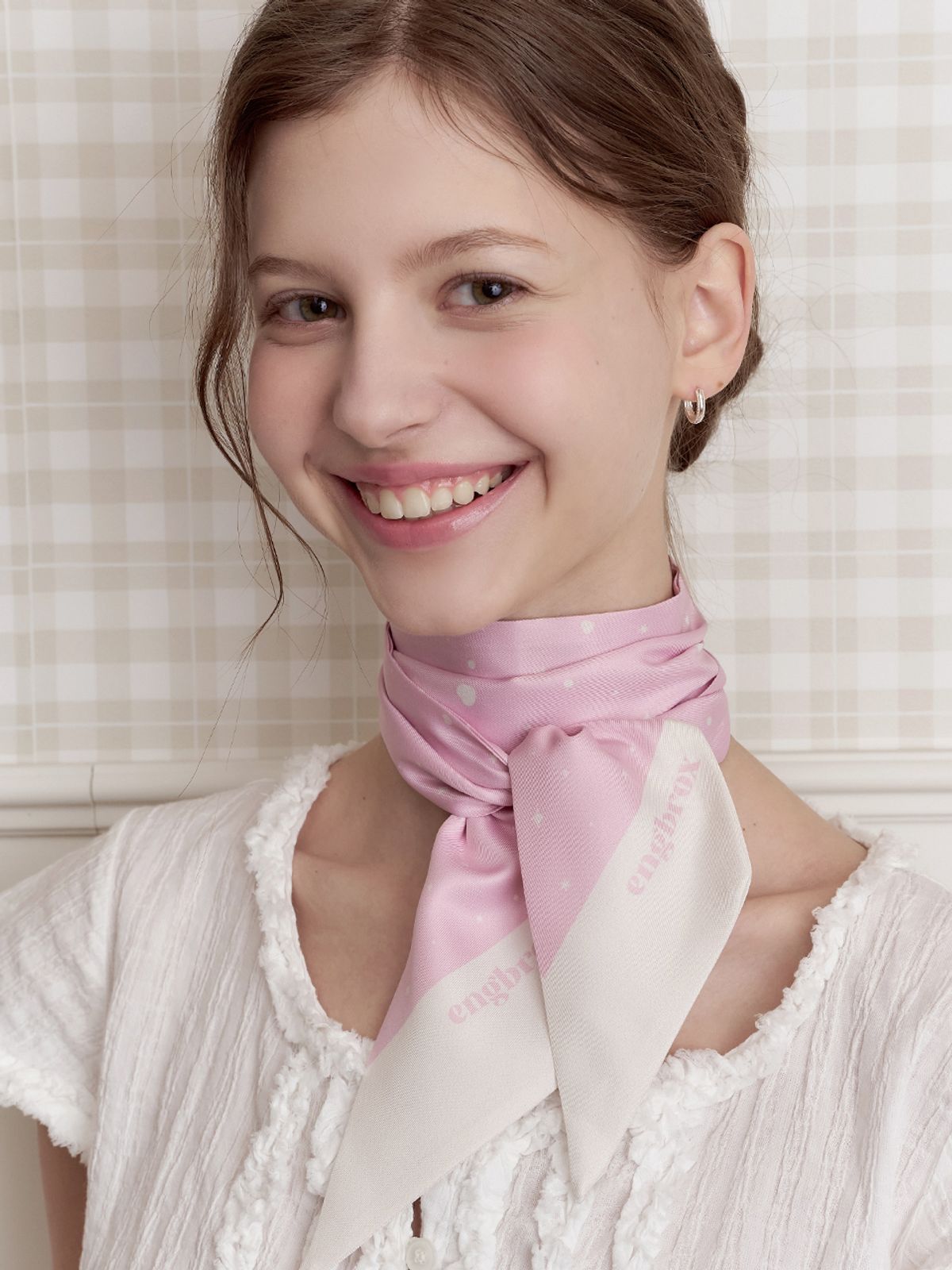 앵브록스(ENGBROX) heart and sparkle twilly silk scarf_2 colors