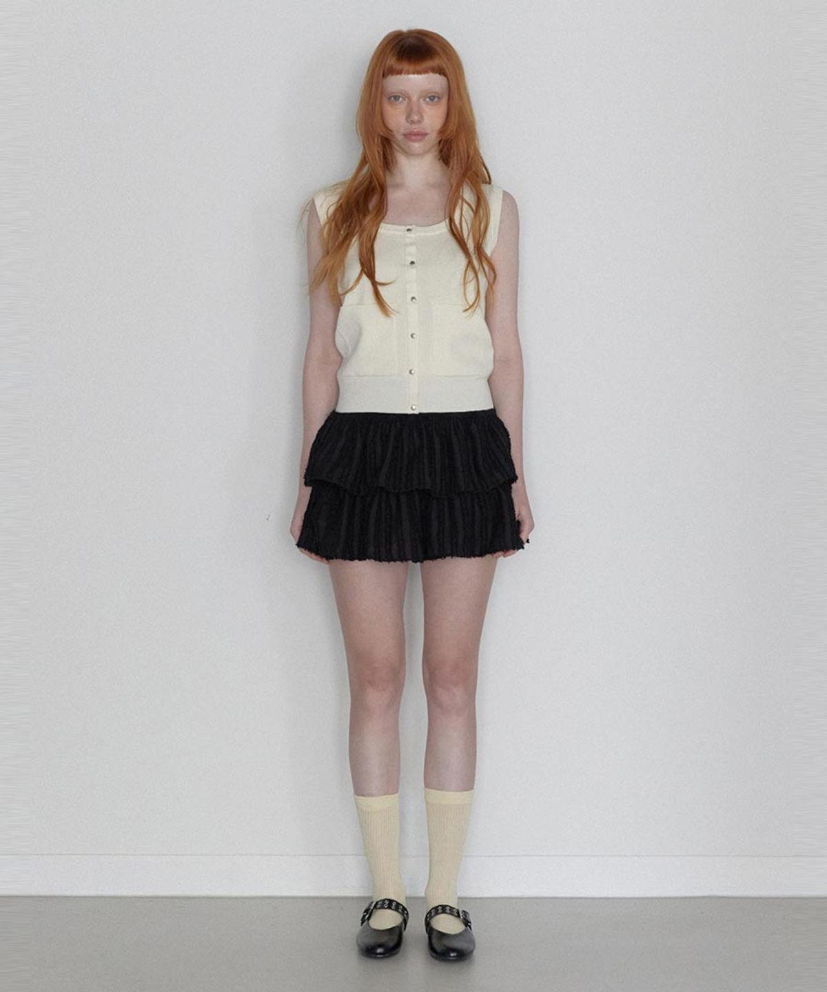 렌세(RENSE) Scoop Neck Rivet Sleeveless Knit Ivory