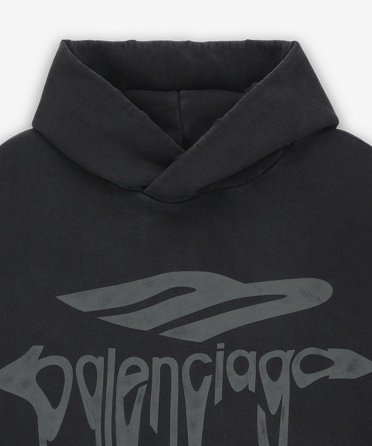 발렌시아가(BALENCIAGA) 3B 리퀴파이드 라지 핏 후드 - 블랙:그레이 / 803265TRVS91013