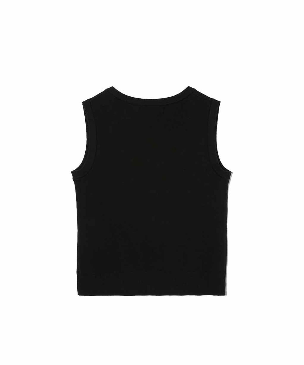 렌세(RENSE) Scoop Neck Rivet Sleeveless Knit Black