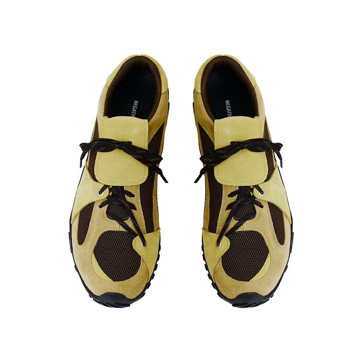 네거티브쓰리(NEGATIVETHREE) Asymmetry Sneakers_ Yellow Brown