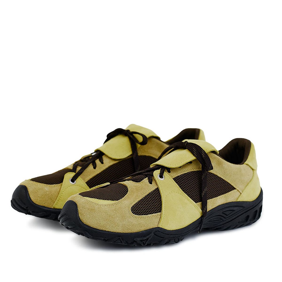 네거티브쓰리(NEGATIVETHREE) Asymmetry Sneakers_ Yellow Brown