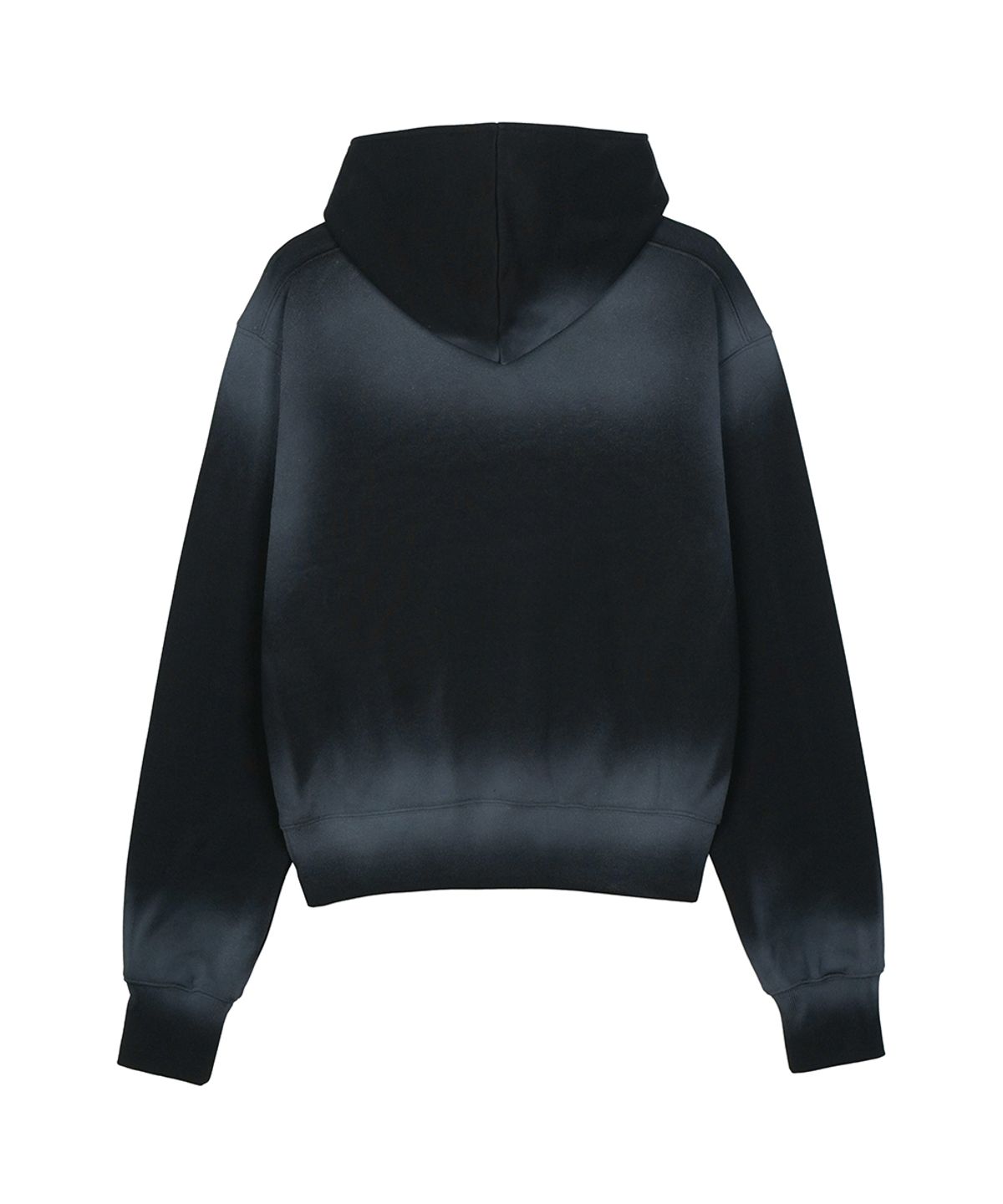 이예(YIYAE) Variation Spray Washed Crop Hoodie Black