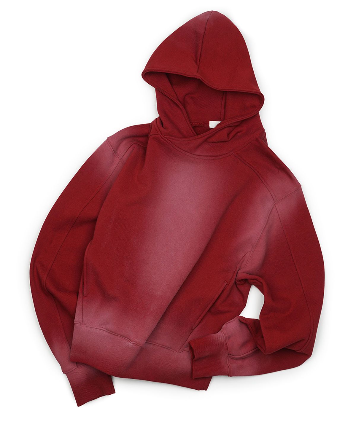 이예(YIYAE) Variation Spray Washed Crop Hoodie Wine