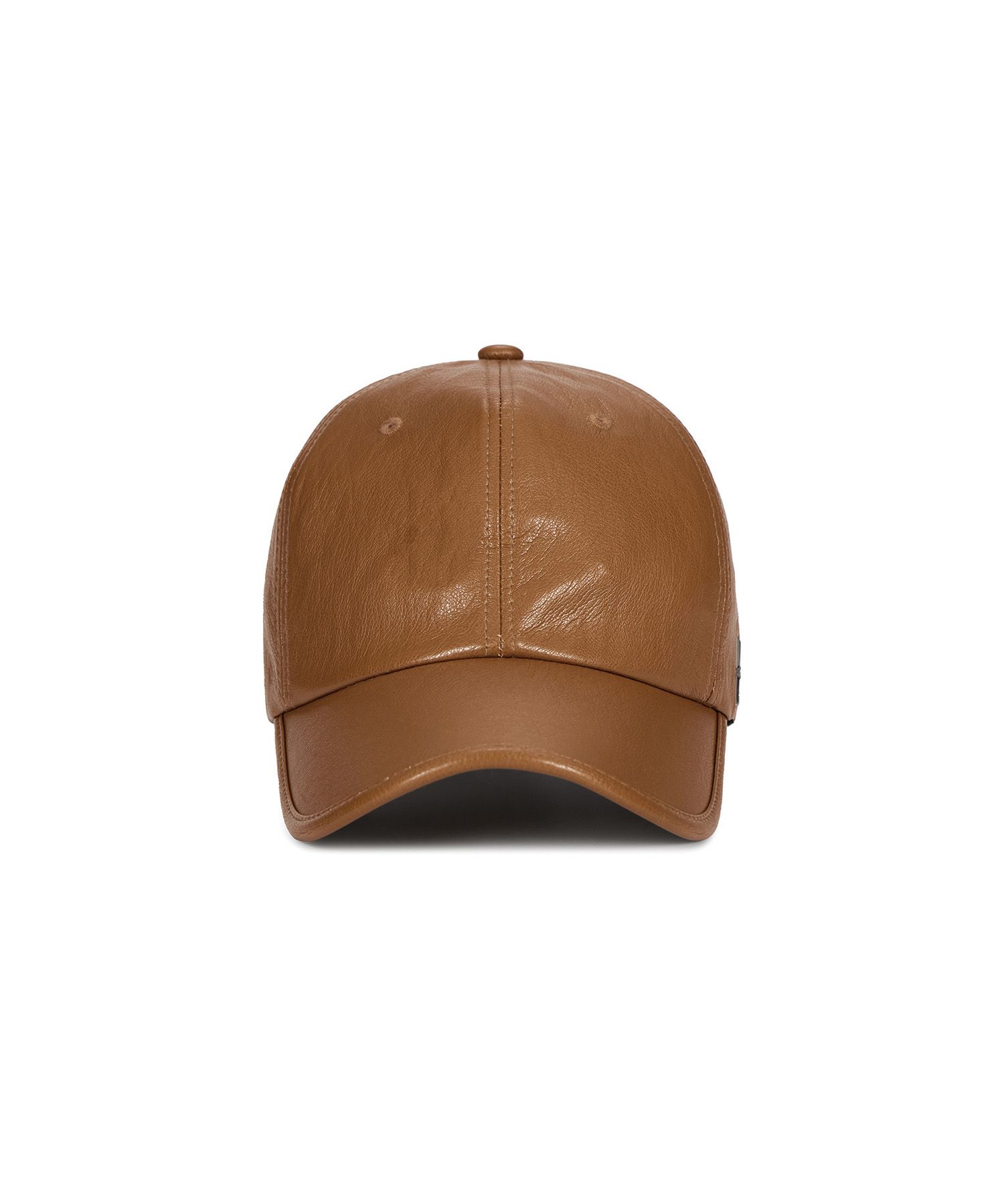 MUSINSA | VARZAR VA Cubic Stud Vegan Leather Ball Cap Camel