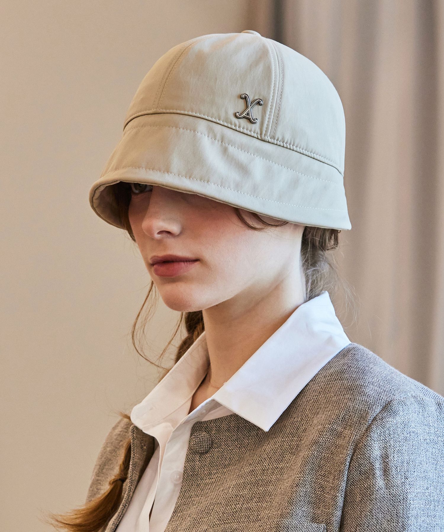 ■VARZAR■ VA Studded Ribbon Bonnet Hat Beige varzar1331 MUSINSA | VARZAR VA Studded Ribbon Bonnet Hat Beige