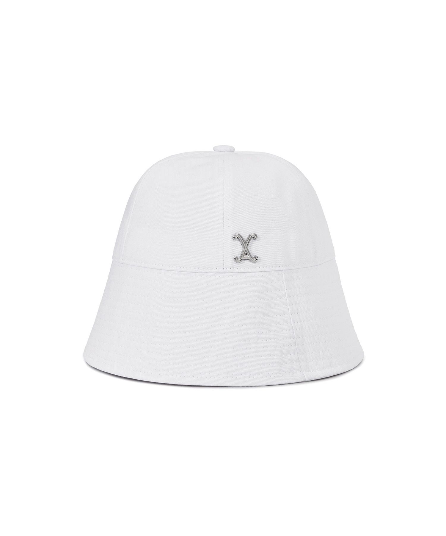 ★VARZAR★ VA stud basic bucket hat white MUSINSA | VARZAR VA Curved Stud Round Drop Bucket Hat White