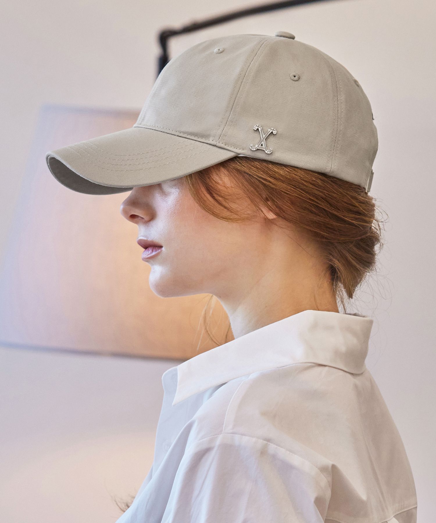 ■VARZAR■ VA Curved Stud Ball Cap Beige varzar1587 MUSINSA | VARZAR VA Curved Stud Ball Cap Beige