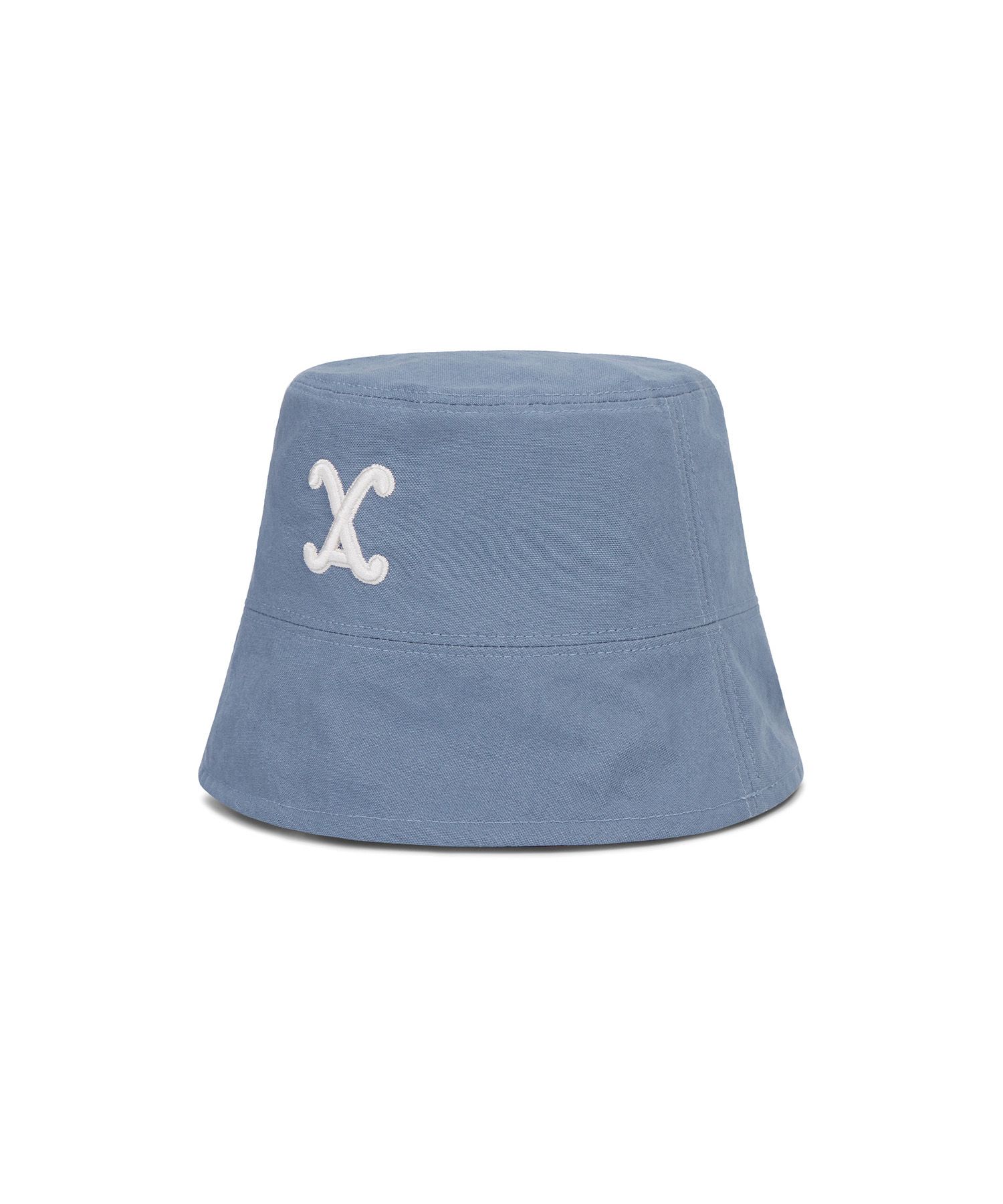 MUSINSA | VARZAR VA Curved 3D Logo Drop Bucket Hat Blue
