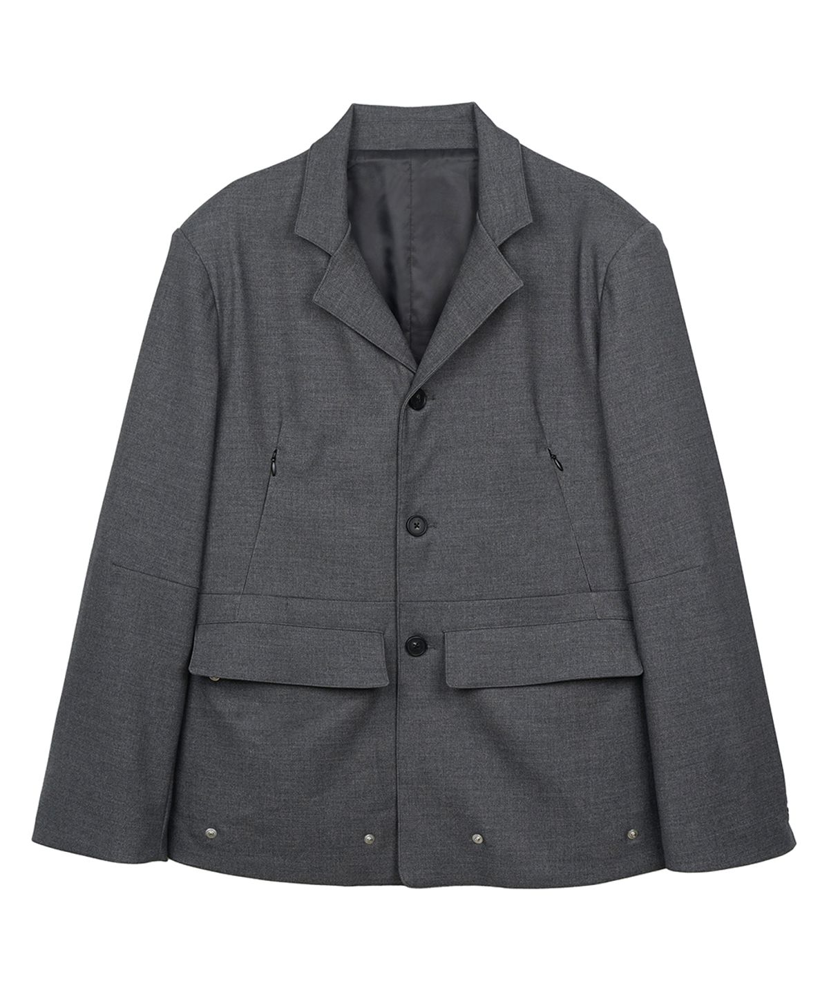 이예(YIYAE) Modular Detachable Cargo 3-Button Jacket Gray