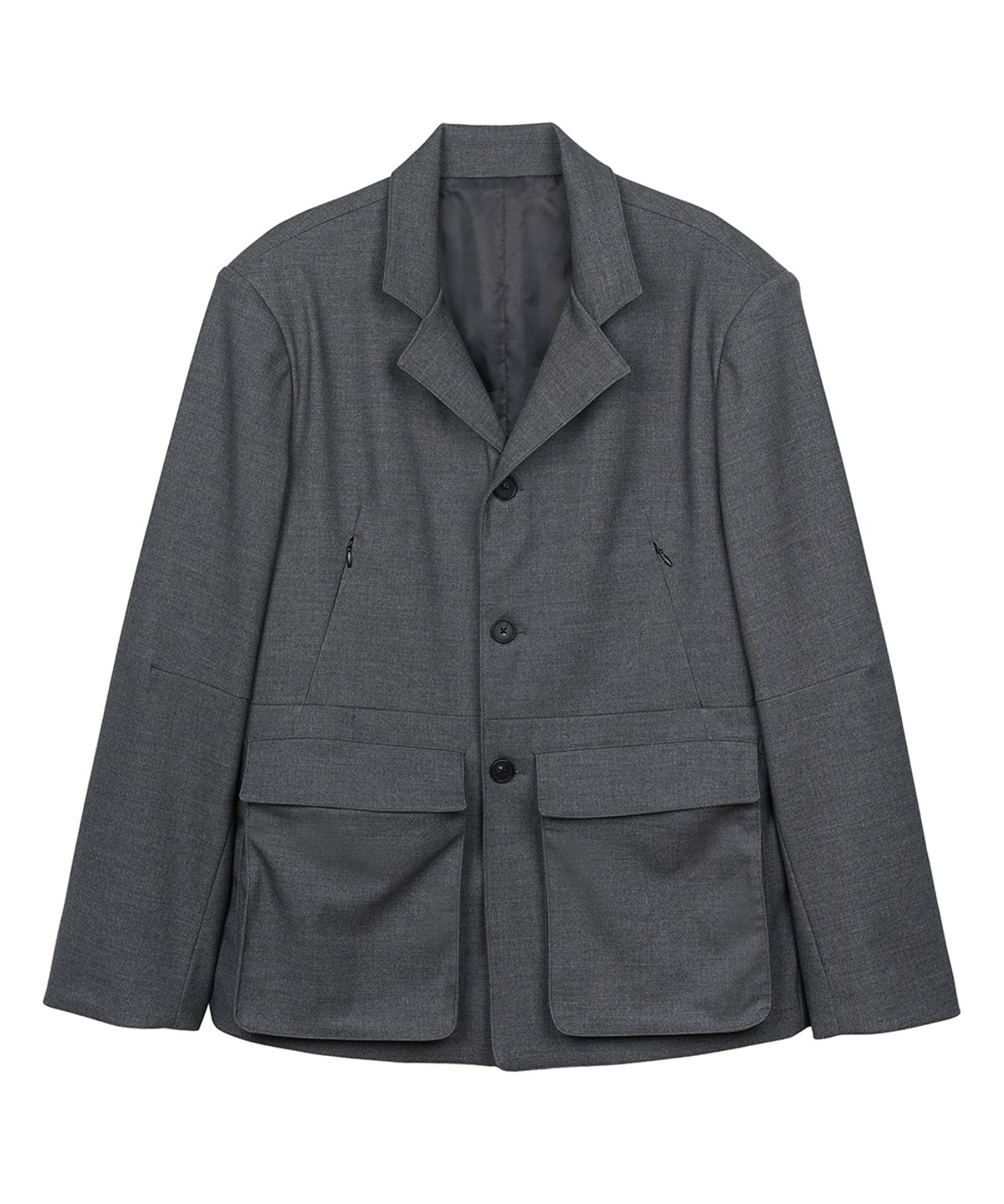 이예(YIYAE) Modular Detachable Cargo 3-Button Jacket Gray