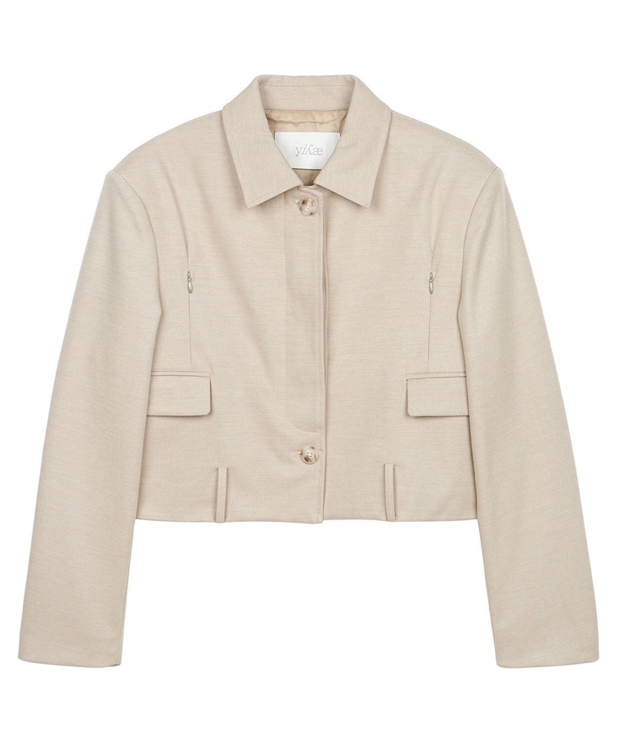 이예(YIYAE) Velé Wool Drift Crop Blouson Beige